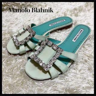 マノロブラニク(MANOLO BLAHNIK)の✨美品✨Manolo Blahnik サンダル イルナ クリスタルバックル(サンダル)