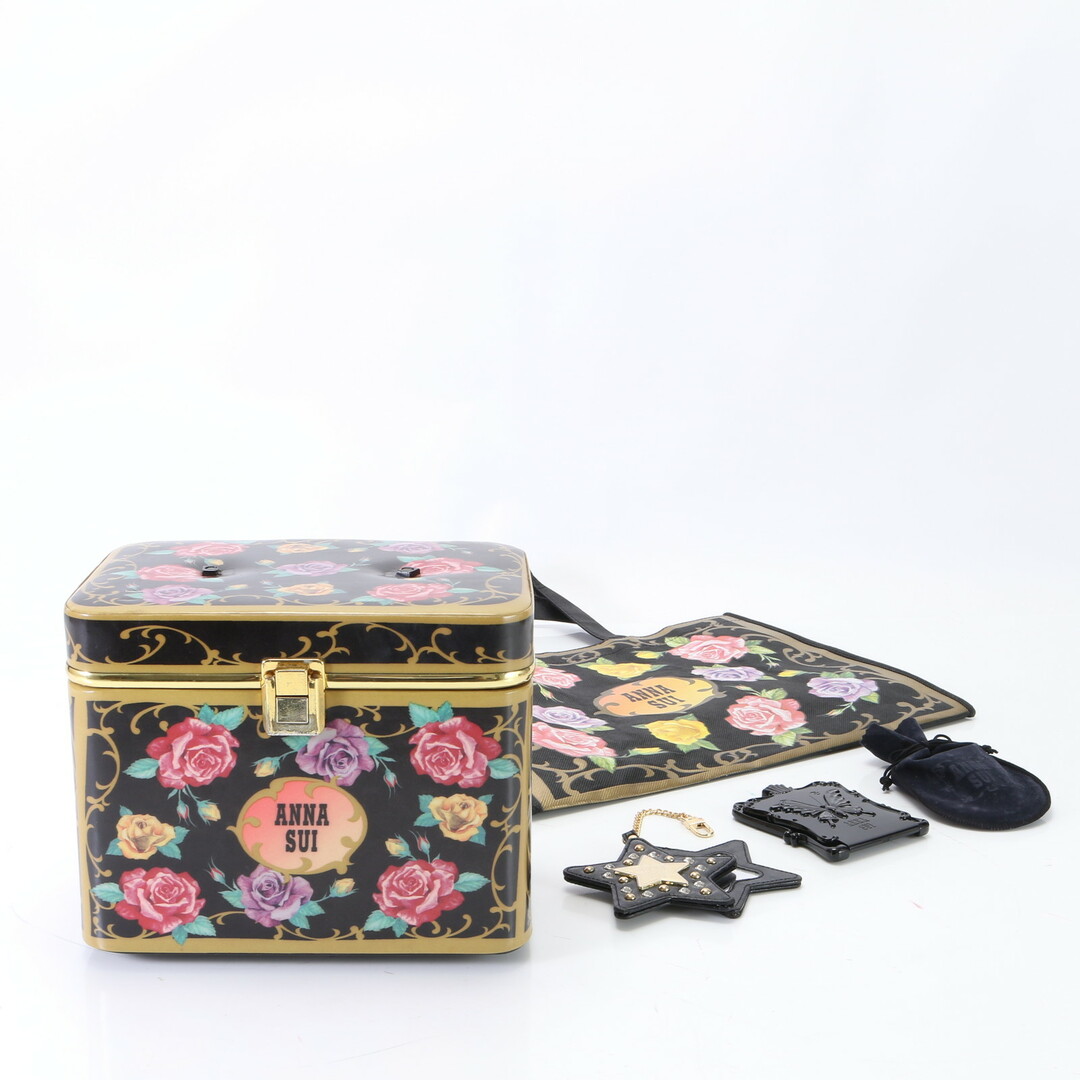 ANNA SUI(アナスイ)のまとめ 5点 セット ANNA SUI アナスイ メイクボックス バニティ 手鏡 ハサミ ピンセット トート バッグ レディース EEM P10-6 レディースのバッグ(ハンドバッグ)の商品写真