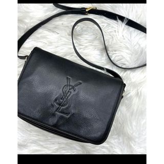 サンローラン(Saint Laurent)の美品 サンローラン ショルダーバッグ ポシェット カサンドラ ブラック レザー(ショルダーバッグ)