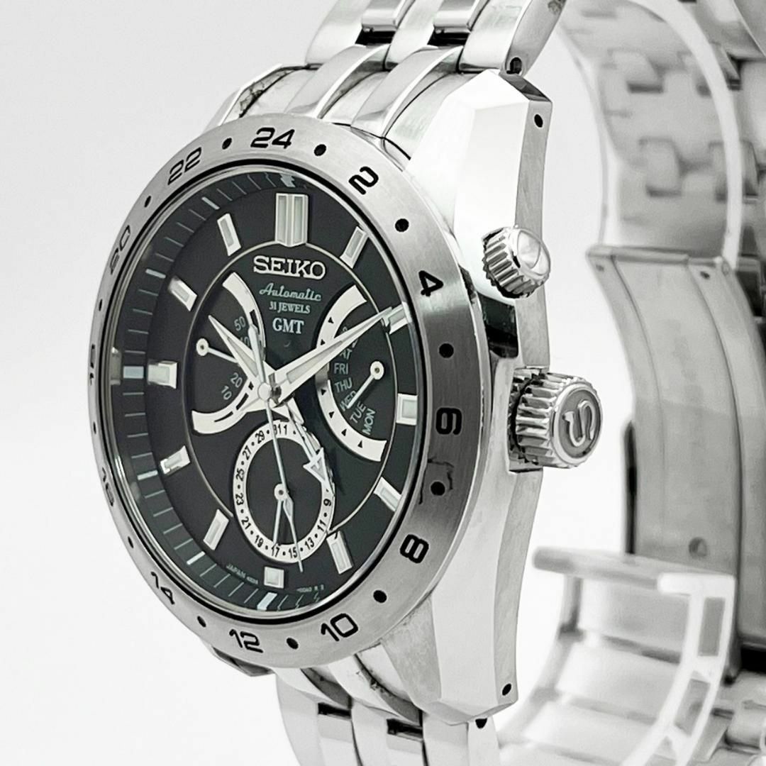 SEIKO(セイコー)の美品 セイコー メカニカル GMT デイデイト SARN001 4S36 雫石製 メンズの時計(腕時計(アナログ))の商品写真