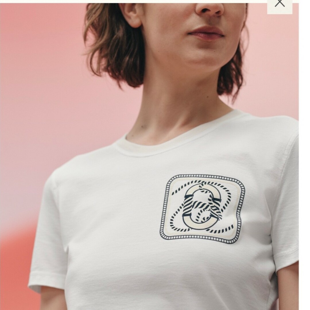 Hermes(エルメス)の新品★エルメス マイクロTシャツ カルトゥッシュ　36 レディースのトップス(Tシャツ(半袖/袖なし))の商品写真