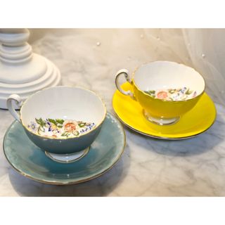 Aynsley China - AYNSLEY エインズレイ 2客セット カップ＆ソーサー ペンブロック アテネ