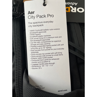 エアー(AER)の美品aer citypack pro 22L エアーシティパックプロ(バッグパック/リュック)