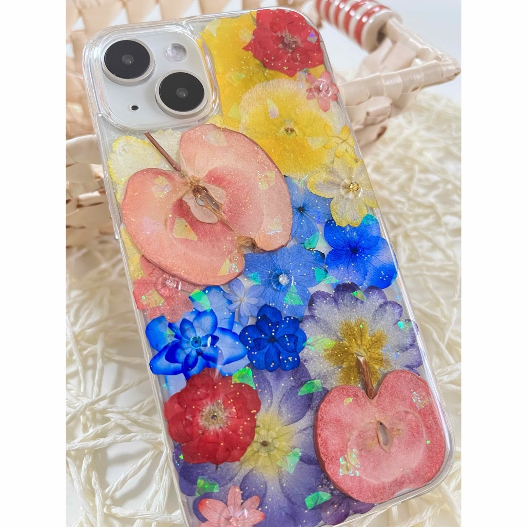 フルオーダーメイドのハンドメイド押し花スマホケース　全機種対応 ハンドメイドのスマホケース/アクセサリー(スマホケース)の商品写真