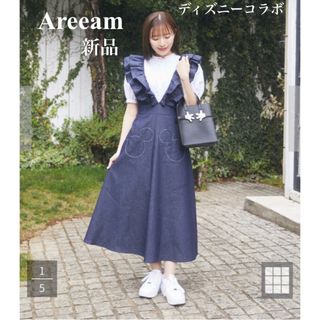 アザー(other)の【新品】Areeam アリーム　ディズニー　ジャンパースカート  デニム　(ロングワンピース/マキシワンピース)