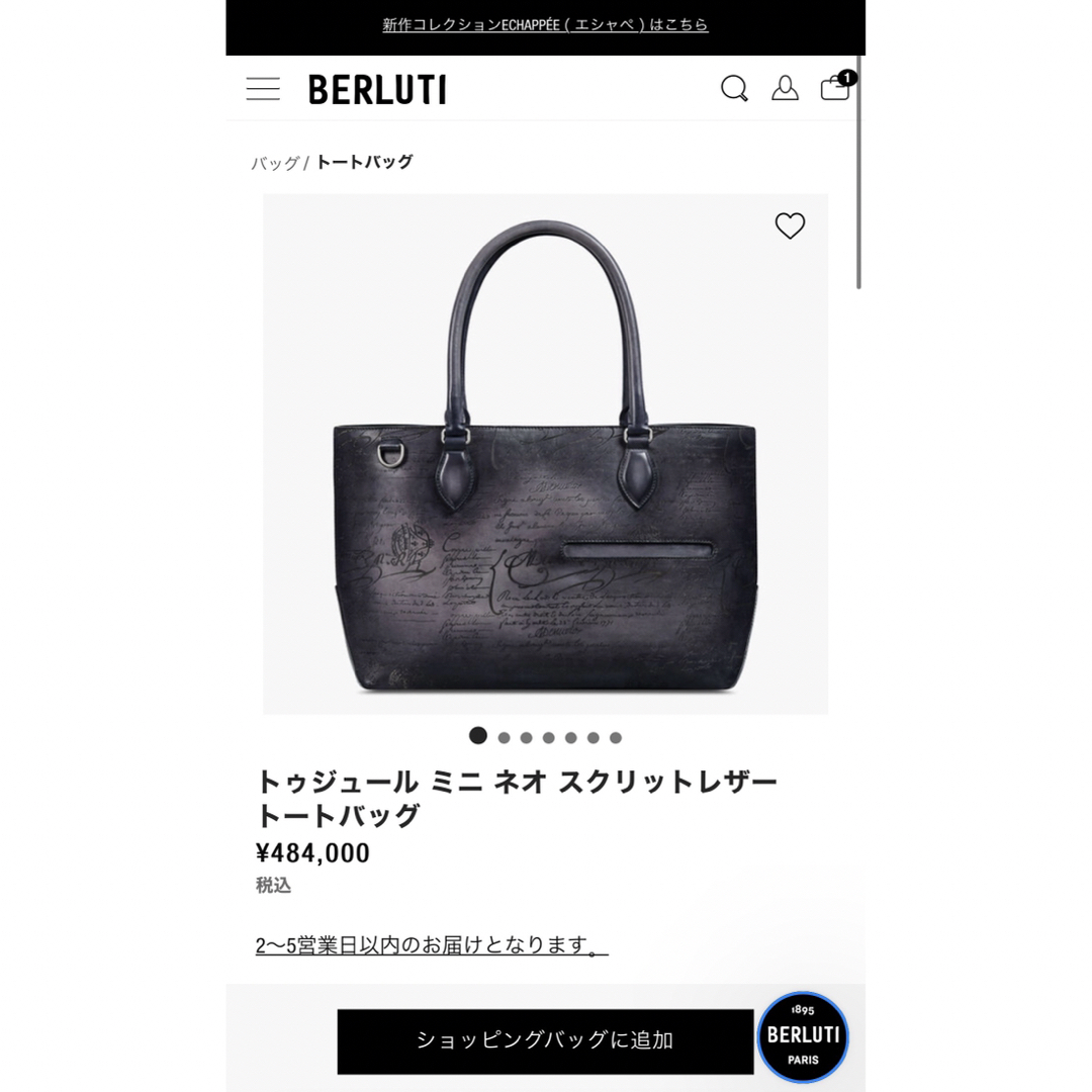 Berluti(ベルルッティ)の初期限定品 ベルルッティ トゥジュールミニ トートバッグ ライトアルミニオ 希少 メンズのバッグ(トートバッグ)の商品写真