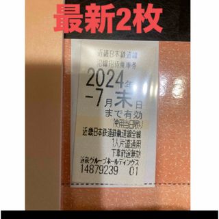 キンテツヒャッカテン(近鉄百貨店)の【最新】近鉄　株主優待乗車券　2枚(その他)