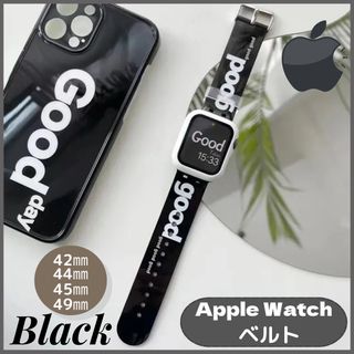 AppleWatch  ラバー  バンド ベルト 黒  42 44 45 49 (ラバーベルト)