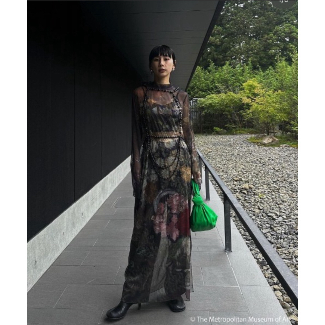 Ameri VINTAGE(アメリヴィンテージ)のAMERI AMERI×THE MET SHEER DRESS レディースのワンピース(ロングワンピース/マキシワンピース)の商品写真