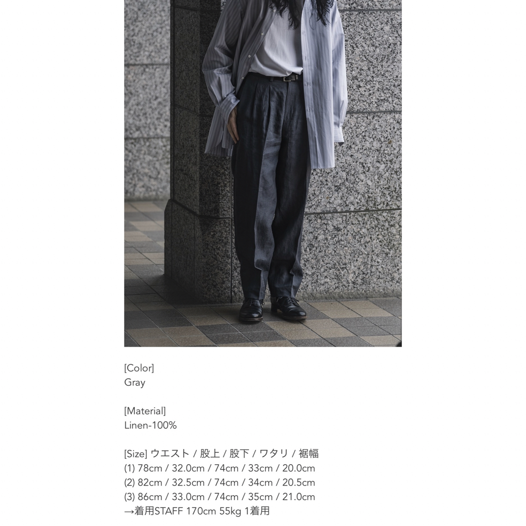 COMOLI(コモリ)のHEUGN ユーゲン/ George ジョージ　(Gray)スラックス　サイズ1 メンズのパンツ(スラックス)の商品写真