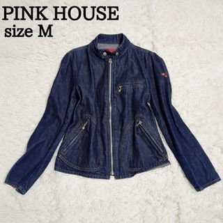 PINK HOUSE - 【美品】ピンクハウス デニムジャケット ライダース ジャケット シングル 刺繍M