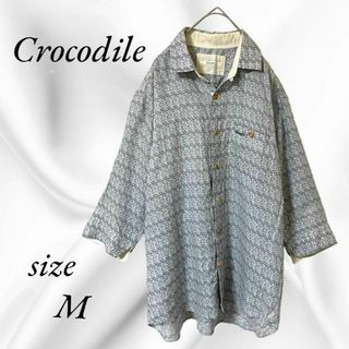 クロコダイル(Crocodile)のメンズ　Crocodile 麻　カジュアルシャツ　七分袖　M(シャツ)