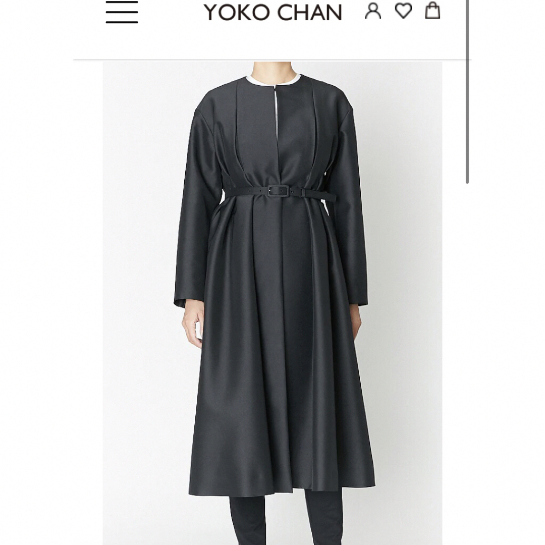 YOKO CHAN(ヨーコチャン)のYOKOCHAN ヨーコチャン 40 タックボリュームコート ネイビー レディースのジャケット/アウター(ロングコート)の商品写真