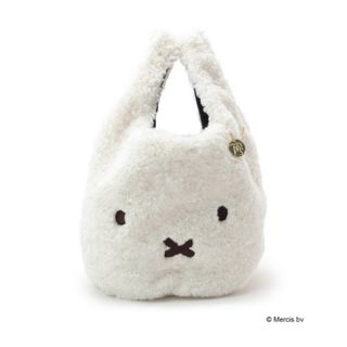 ミッフィー(miffy)の【レア】index(インデックス)：ミッフィーコラボ　マルシェバッグ　ホワイト(ハンドバッグ)