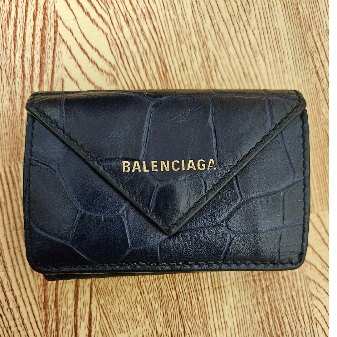 Balenciaga(バレンシアガ)の【BALENCIAGA】 ペーパーミニ　クロコ型押しレザー三つ折り財布 メンズのファッション小物(折り財布)の商品写真