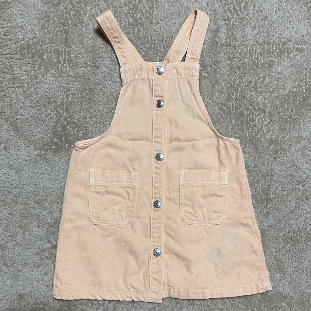 ZARA KIDS(ザラキッズ)のZARA Kids ザラキッズ ツイルジャンパースカート ポケット オレンジ キッズ/ベビー/マタニティのキッズ服女の子用(90cm~)(スカート)の商品写真