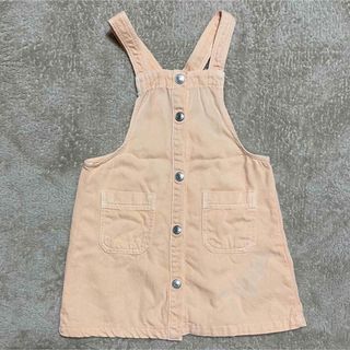 ザラキッズ(ZARA KIDS)のZARA Kids ザラキッズ ツイルジャンパースカート ポケット オレンジ(スカート)