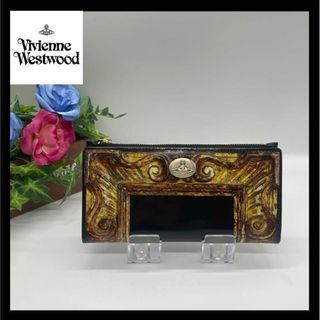 ヴィヴィアンウエストウッド(Vivienne Westwood)の【新品】ヴィヴィアンVivienne 二つ折り財布　額縁柄フレーム　エナメル　金(財布)