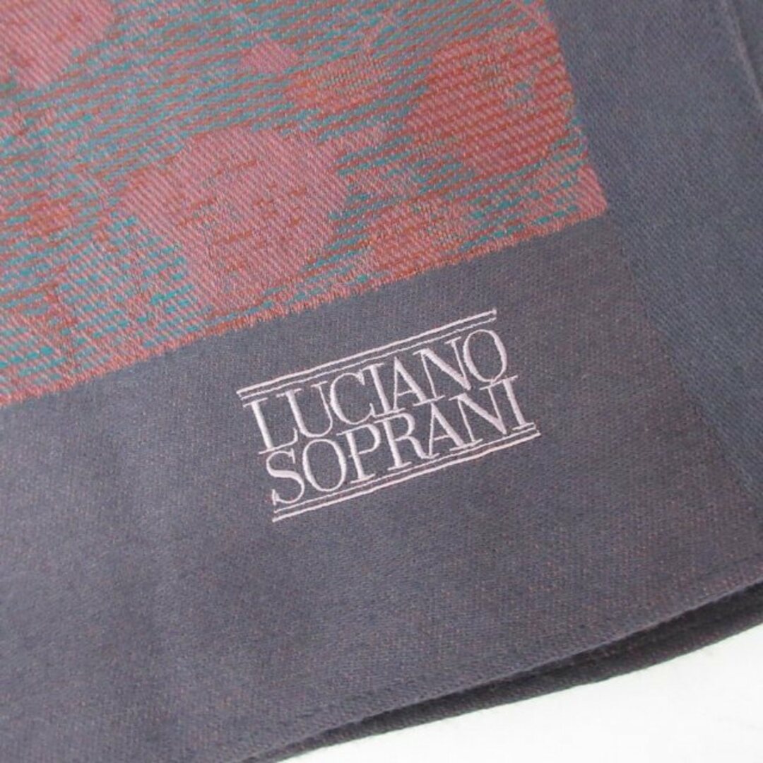 LUCIANO SOPRANI(ルチアーノソプラーニ)のルチアーノソプラーニ ウールマフラー ストール 花柄 シルク混 紫 IBO47 レディースのファッション小物(マフラー/ショール)の商品写真