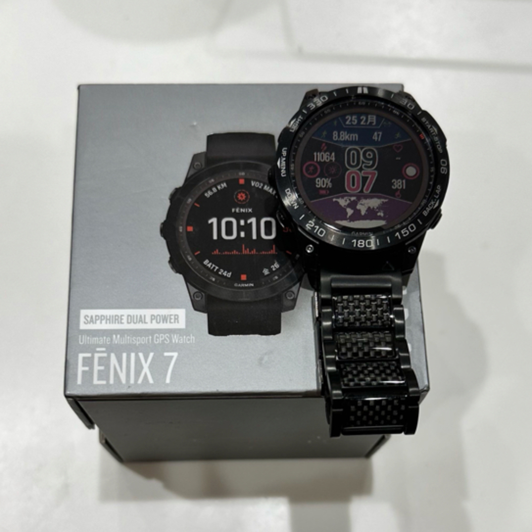 GARMIN(ガーミン)のGARMIN FENIX 7 SAPPHIRE DUAL POWER TI スマホ/家電/カメラのスマートフォン/携帯電話(その他)の商品写真