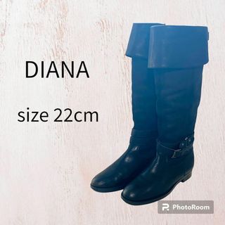 ロングブーツ　レディース　22cm DIANA ダイアナ ローヒール(ノーカラージャケット)