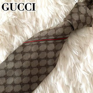 グッチ(Gucci)の美品✨GUCCI ネクタイ シルク GG柄 シェリーライン インターロッキング(ネクタイ)