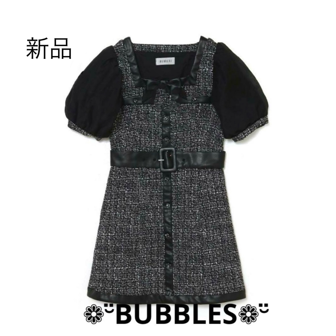 Bubbles(バブルス)のBUBBLES ポイントレザーリボンワンピース　チェック レディースのワンピース(ミニワンピース)の商品写真