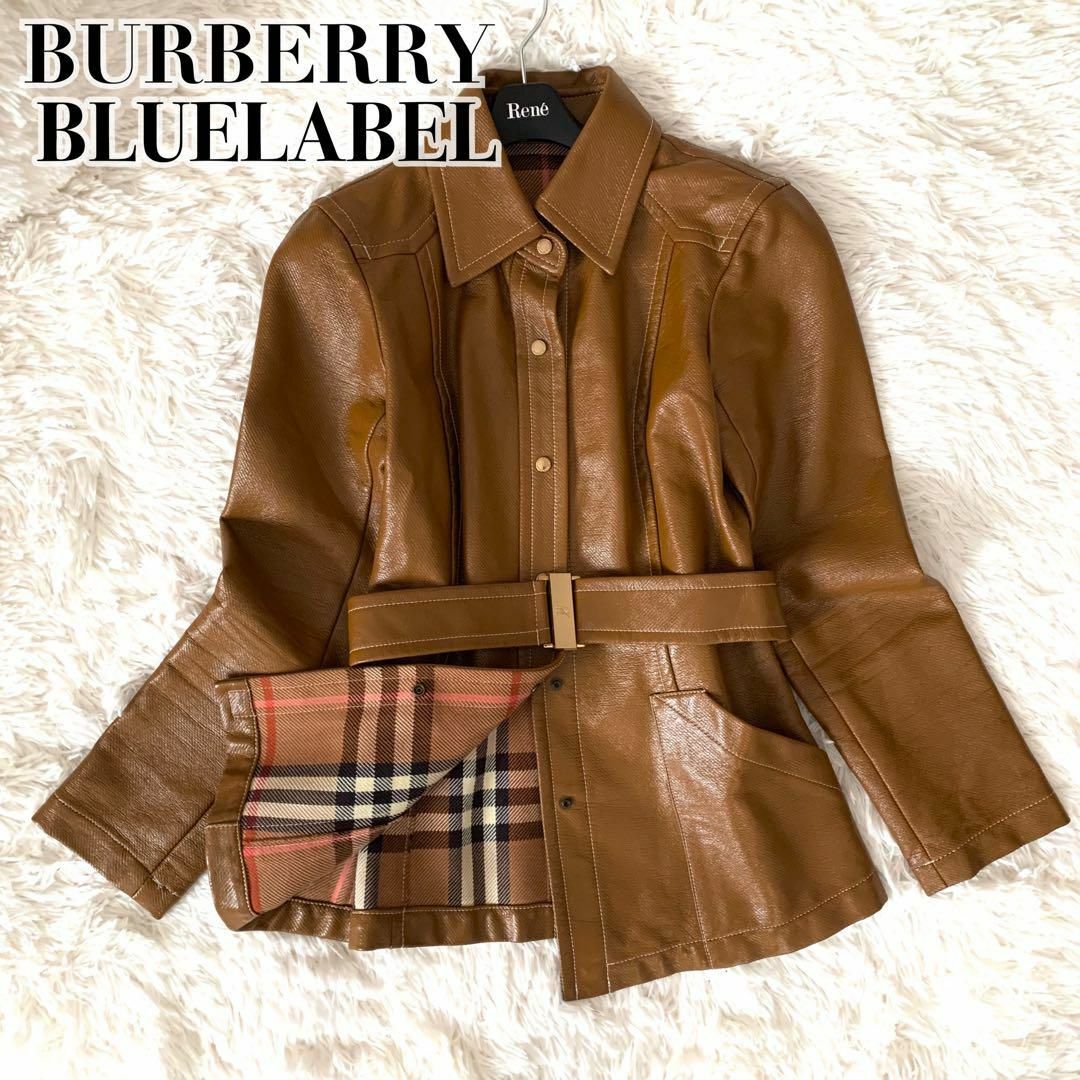 BURBERRY BLUE LABEL - 美品✨バーバリー ジャケット レザー チェック