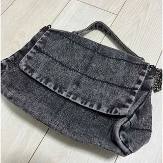 ZARA - ZARA フラップロッカーショルダーバッグ デニムブルーの