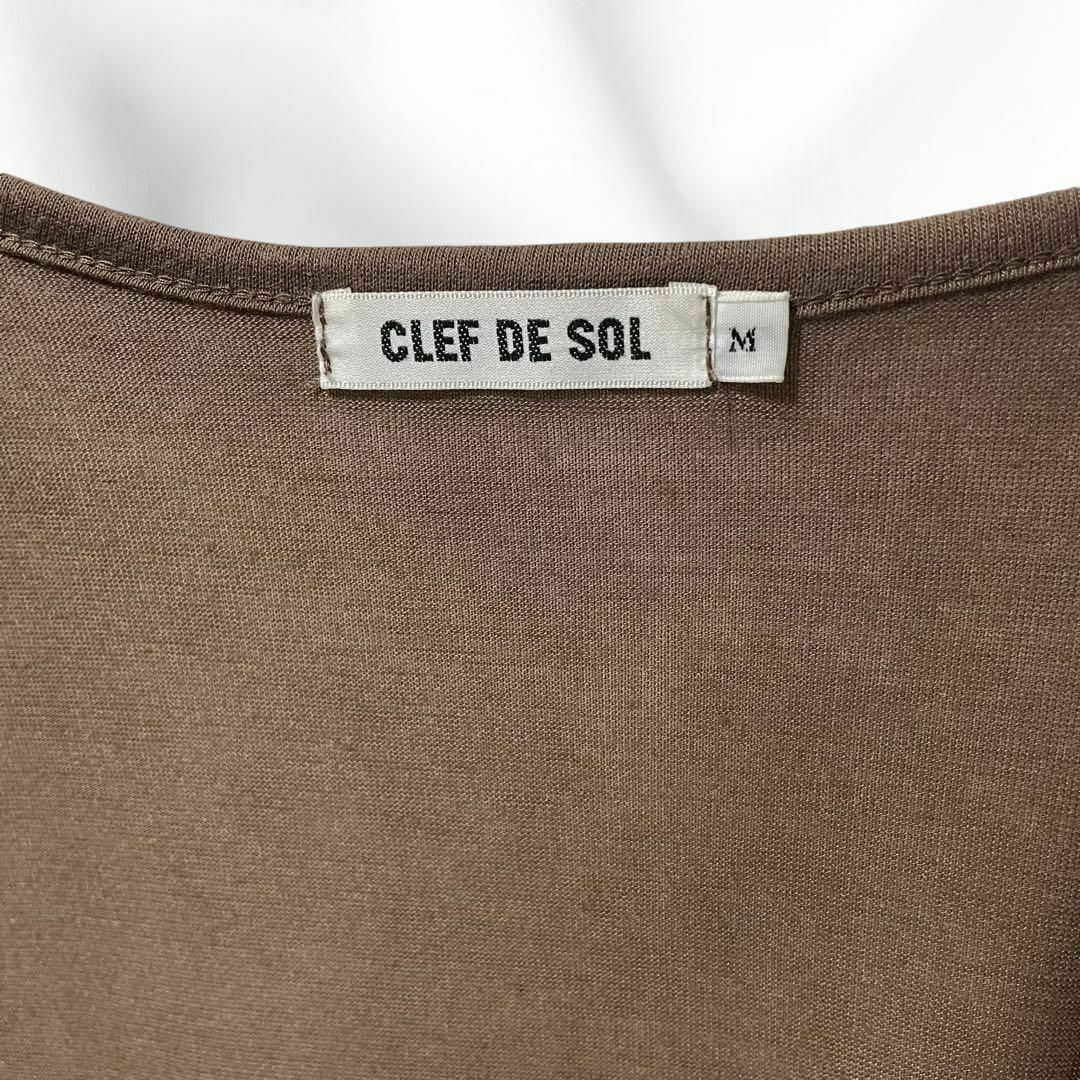 CLEF DE SOL(クレドソル)の美中古品　CLEF DE SOL  半袖　カシュクール カーディガン　ブラウンM レディースのトップス(カーディガン)の商品写真