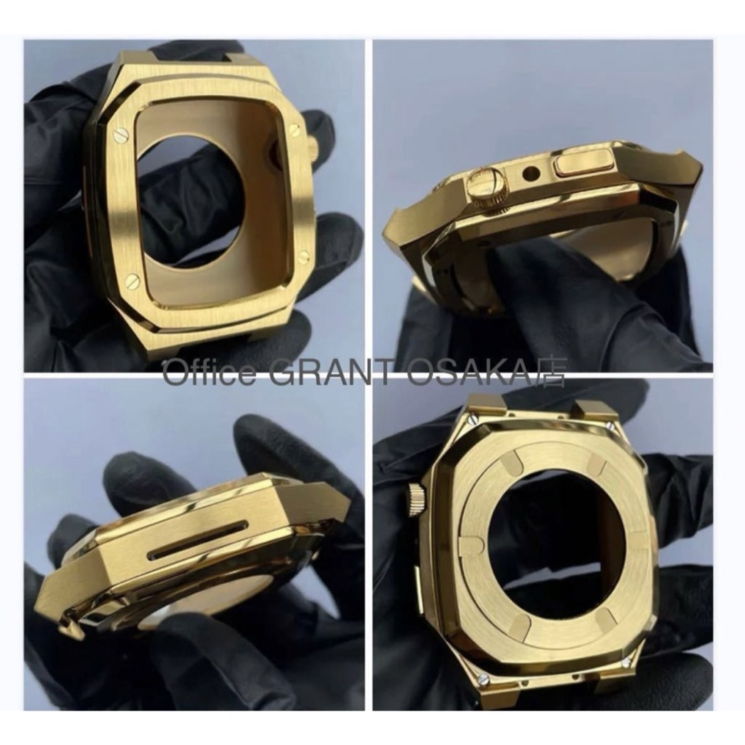 Apple Watch  45mm バンドケースフレームストラップ  ゴールド スマホ/家電/カメラのスマホアクセサリー(モバイルケース/カバー)の商品写真