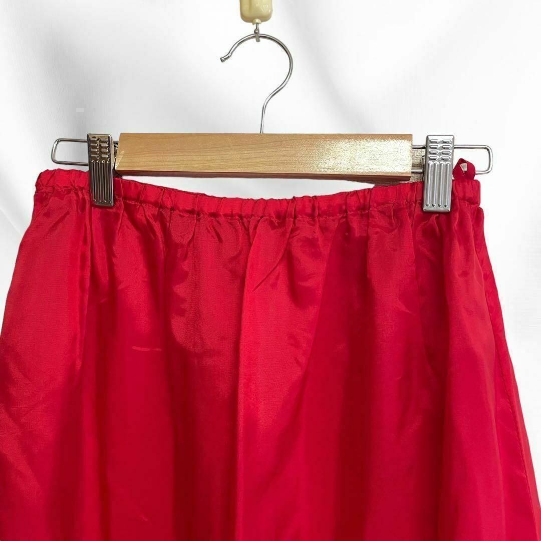 キュプラ100% スカート裏地　インナー　レッド　Free レディースのスカート(ひざ丈スカート)の商品写真