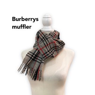 バーバリー(BURBERRY)のBurberrys バーバリーズ　マフラー　ストール　ノバチェック　ウール　灰色(マフラー/ショール)