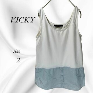 ビッキー(VICKY)のビッキー　インナーノースリーブドッキングシャツ　M　異素材切替 レイヤード(タンクトップ)