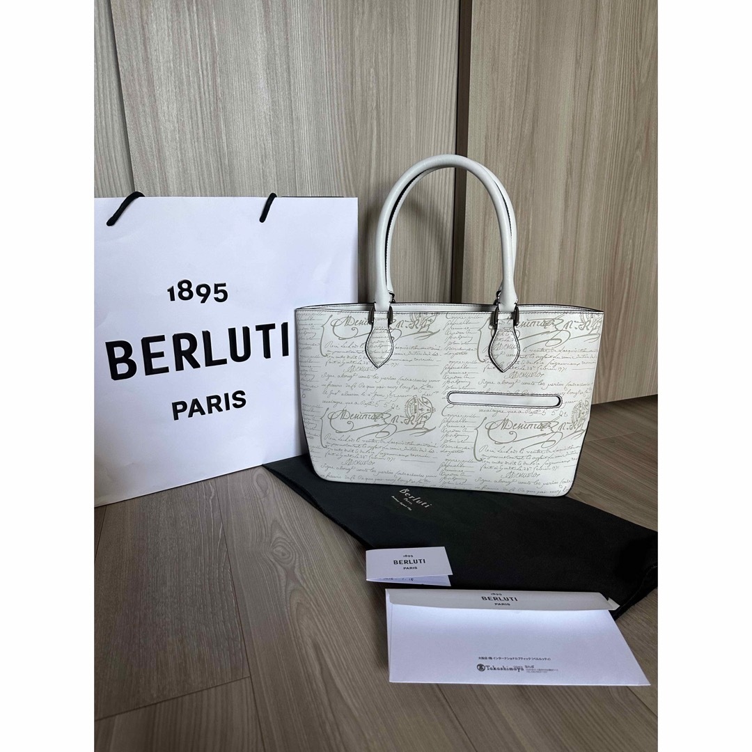 Berluti(ベルルッティ)の特注68万 ベルルッティ トゥジュールミニ トートバッグ ホワイトレザー メンズのバッグ(トートバッグ)の商品写真