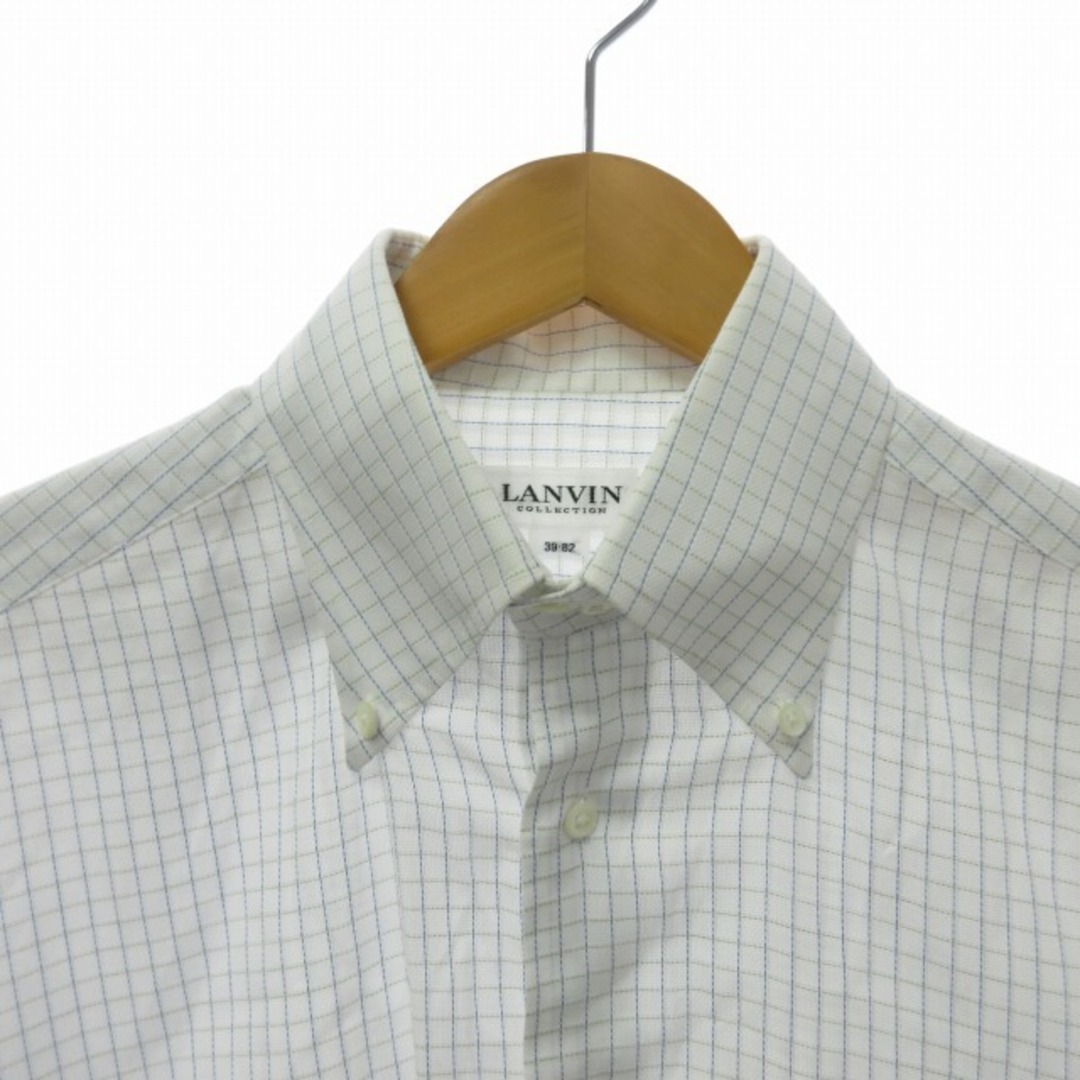 LANVIN(ランバン)のランバン コレクション シャツ 長袖 チェック ホワイト 約M IBO47 メンズのトップス(シャツ)の商品写真