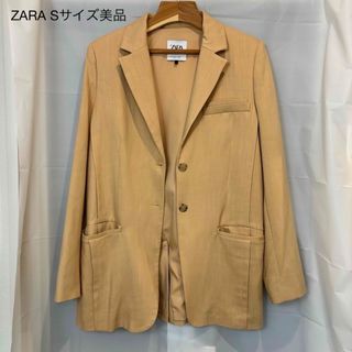 ザラ(ZARA)の美品 ZARA ザラ ピンクベージュ テーラード ジャケット(テーラードジャケット)