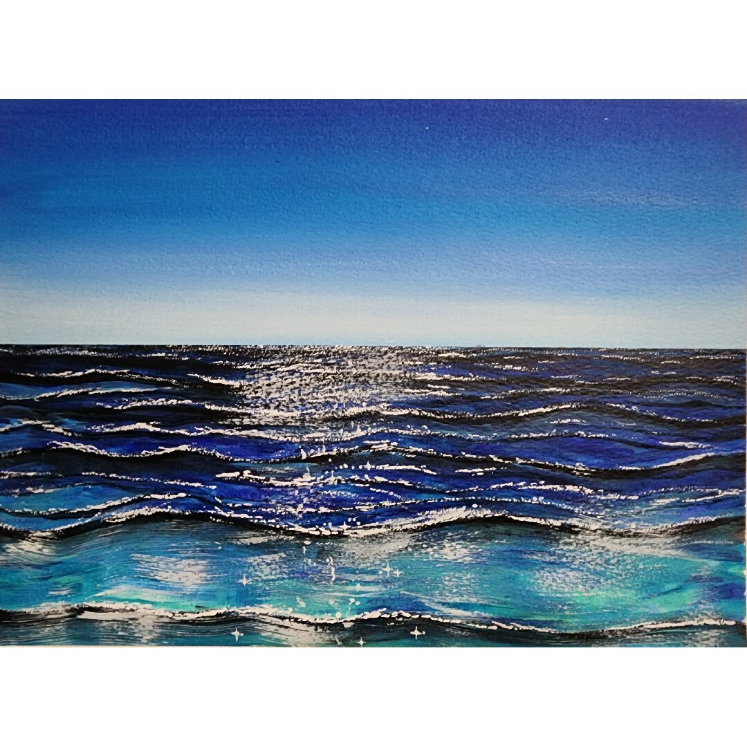 アクリル画 海 風景画 絵画 イラスト アート 海の絵の通販 by アクリル画 海 風景画 絵画 イラスト アート 海の絵の通販 by