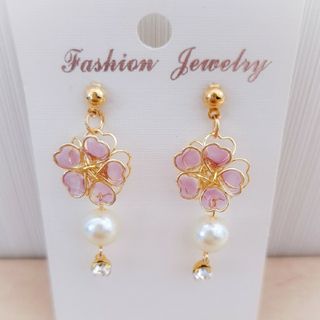 233# ピアス ハンドメイド フラワー レジン 桜(ピアス)