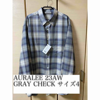 AURALEE - AURALEE 23AW チェックシャツ GRAY CHECK グレー サイズ4