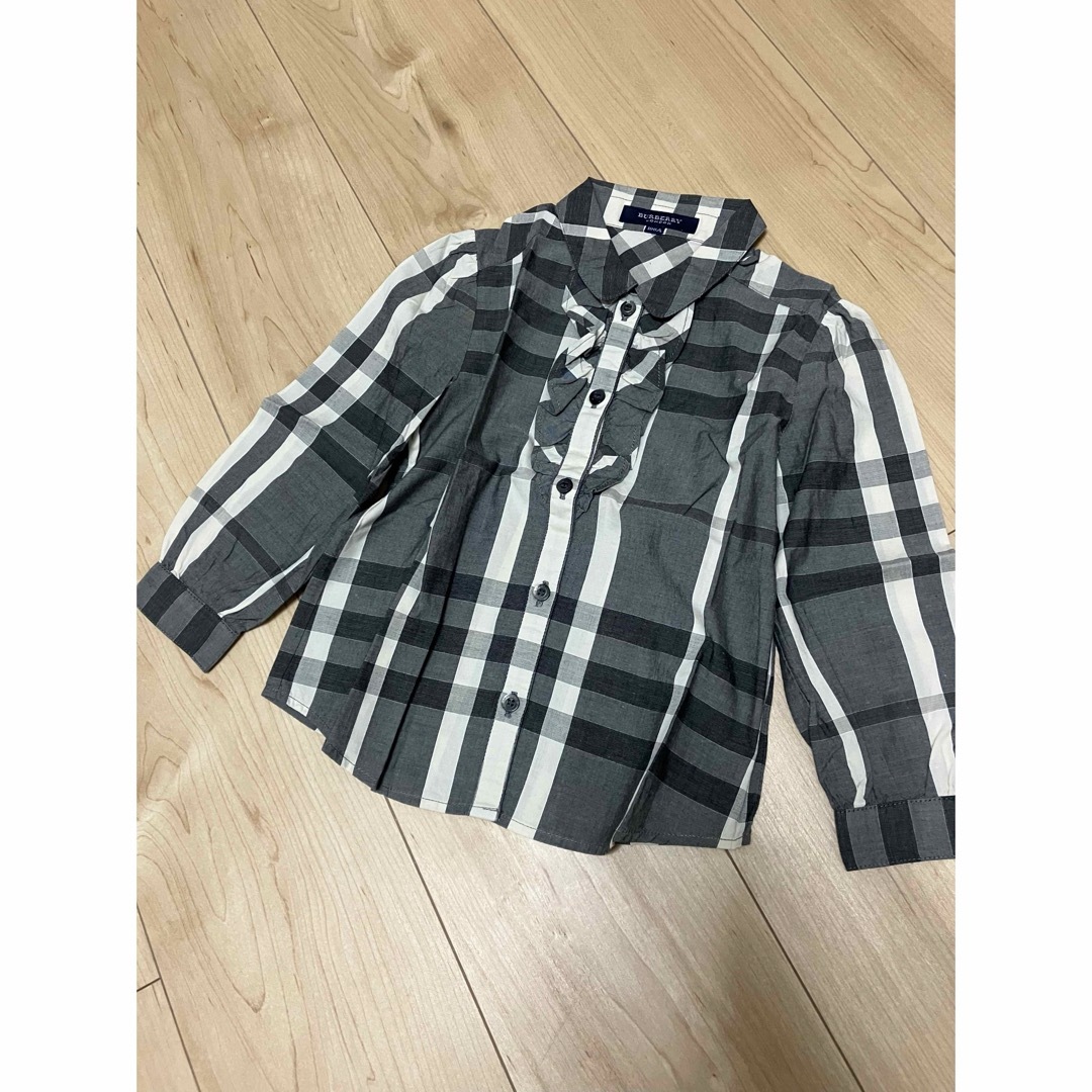 BURBERRY(バーバリー)の美品　バーバリー　ロンドン　フリル　ブラウス　チェック　入園　入学　フォーマル キッズ/ベビー/マタニティのキッズ服女の子用(90cm~)(ブラウス)の商品写真