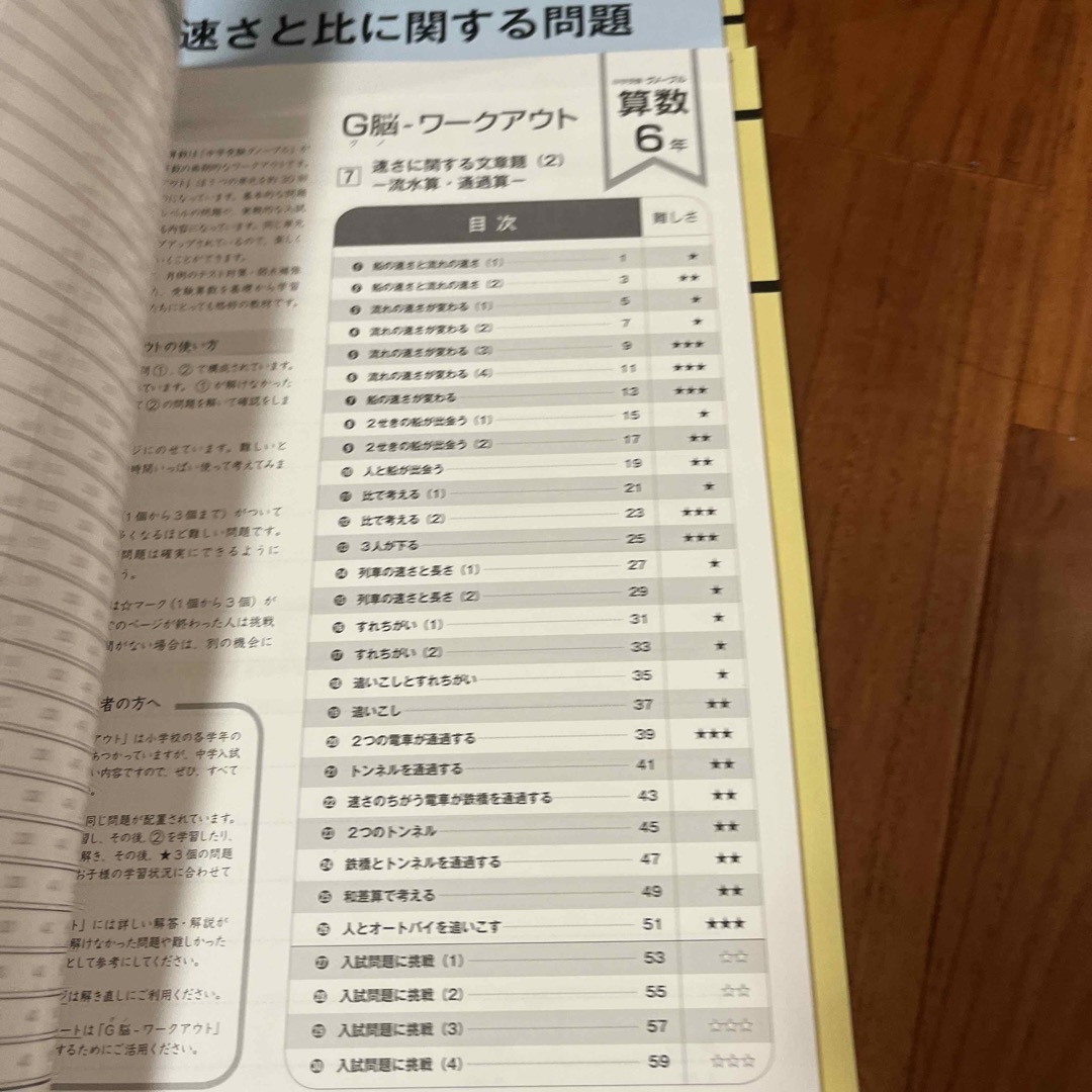 グノーブル Gnoble中学受験 ワークアウト 流水算 通過算 旅人算　速さと比 エンタメ/ホビーの本(語学/参考書)の商品写真