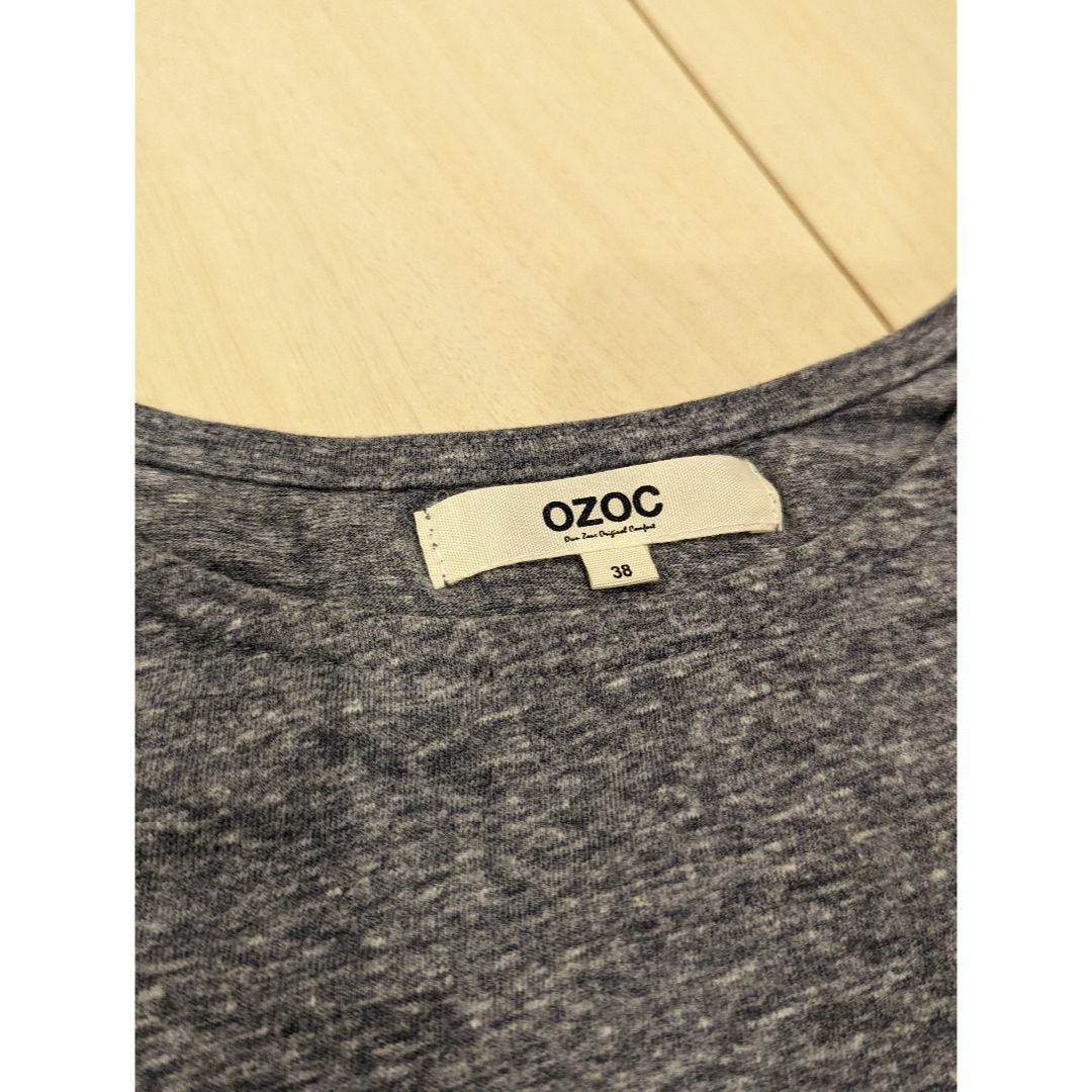 OZOC(オゾック)の⏩【オゾック／OZOC 】袖フレア　グレー　カットソー　Tシャツ　38 レディースのトップス(Tシャツ(半袖/袖なし))の商品写真