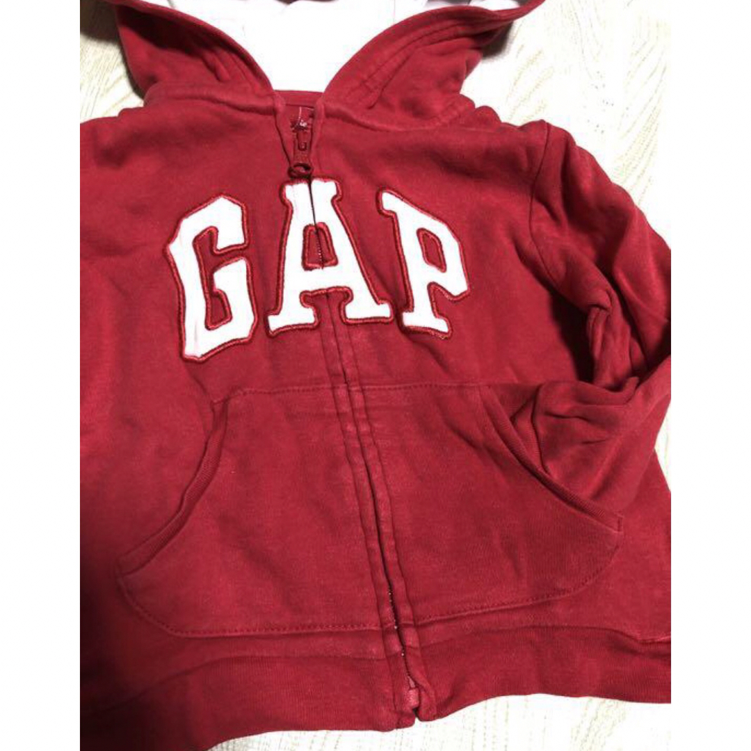 babyGAP(ベビーギャップ)の【Baby gap】クマ耳付きロゴパーカー　80 キッズ/ベビー/マタニティのベビー服(~85cm)(カーディガン/ボレロ)の商品写真