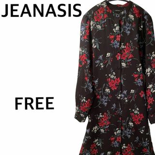 ジーナシス(JEANASIS)の即日発送 ジーナシス ワンピース クロベース花柄総柄 FREEサイズ レディース(ロングワンピース/マキシワンピース)