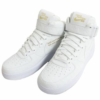 ルイヴィトン(LOUIS VUITTON)の未使用品□2022年製 LOUIS VUITTON×NIKE ルイヴィトン ナイキ AIR FORCE 1 モノグラム レザー ハイカットスニーカー 白 8 イタリア製(スニーカー)