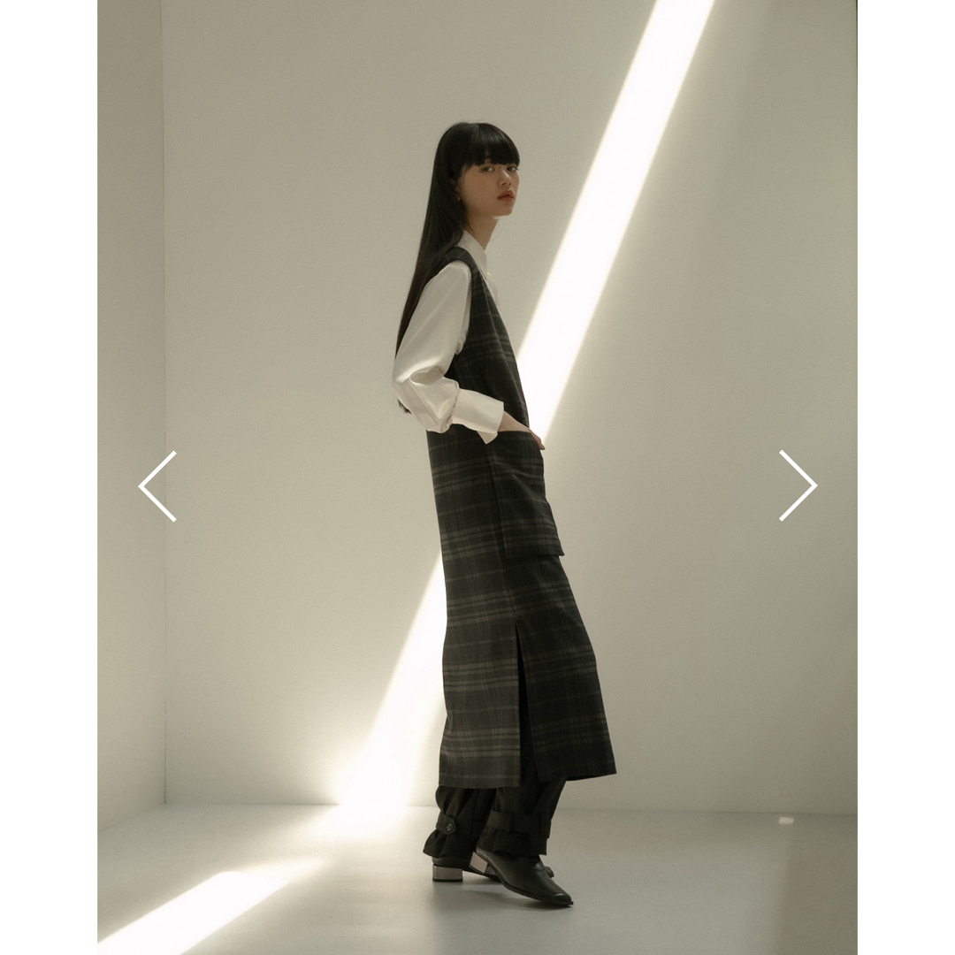 philme one shoulder plaid op レディースのワンピース(ロングワンピース/マキシワンピース)の商品写真