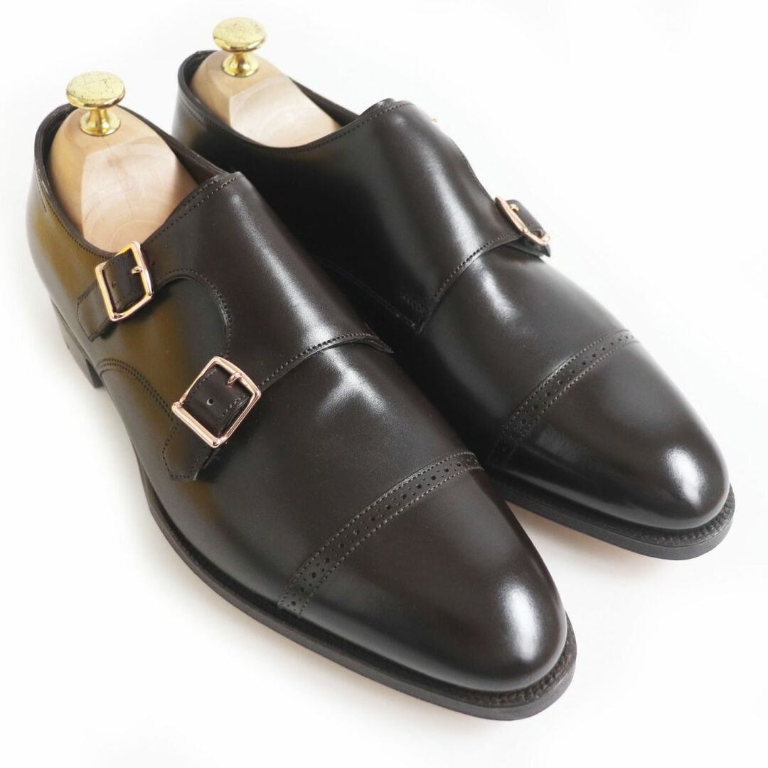 JOHN LOBB(ジョンロブ)の未使用品□ジョンロブ PHILIP 2 7000ラスト パンチドキャップトゥ レザー ダブルモンクストラップ ドレスシューズ 濃茶 7 1/2E 英国製 メンズの靴/シューズ(ドレス/ビジネス)の商品写真