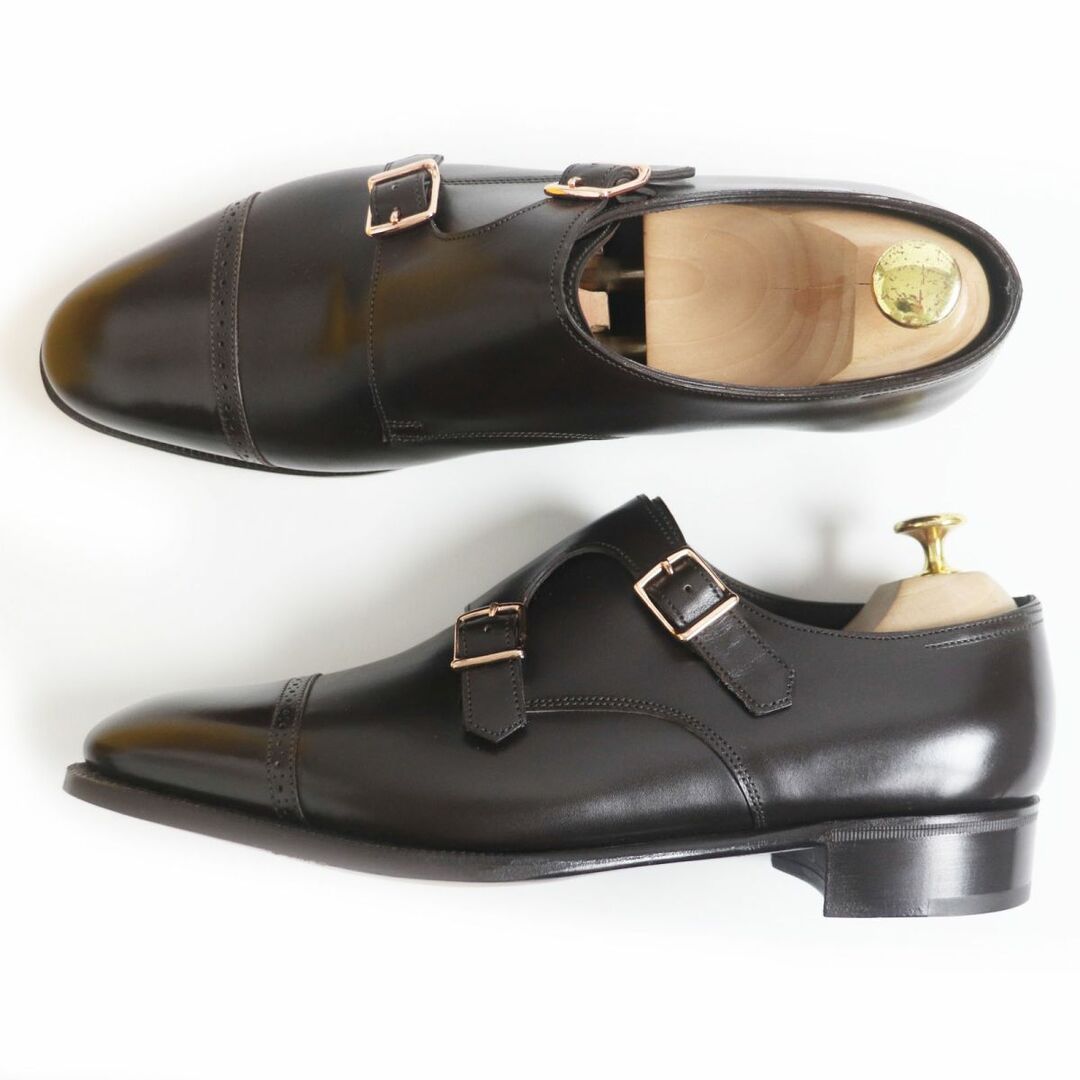 JOHN LOBB(ジョンロブ)の未使用品□ジョンロブ PHILIP 2 7000ラスト パンチドキャップトゥ レザー ダブルモンクストラップ ドレスシューズ 濃茶 7 1/2E 英国製 メンズの靴/シューズ(ドレス/ビジネス)の商品写真