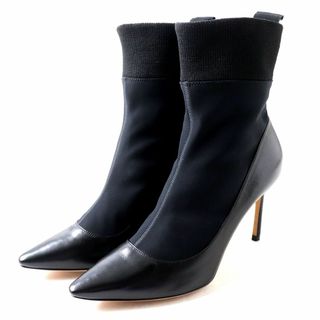 ジミーチュウ(JIMMY CHOO)の未使用品◎正規品 伊製 JIMMY CHOO ジミーチュウ レディース BRANDON ソックスパンプス／アンクルブーツ ブラック 37 1／2 定価126500円(ブーツ)